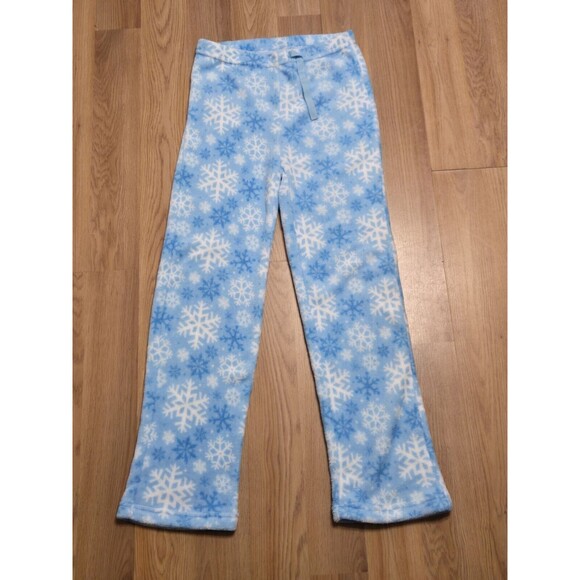 Amscan Fleece Blue Lounge Pajama Bottoms With White Snowflakes Size Small - Picture 1 of 5